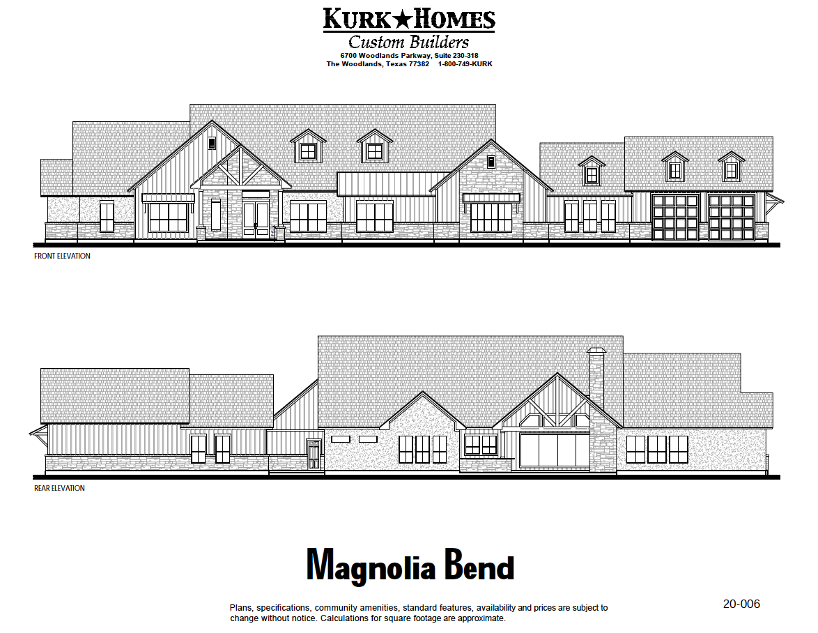 The Magnolia Bend - Front Elevation