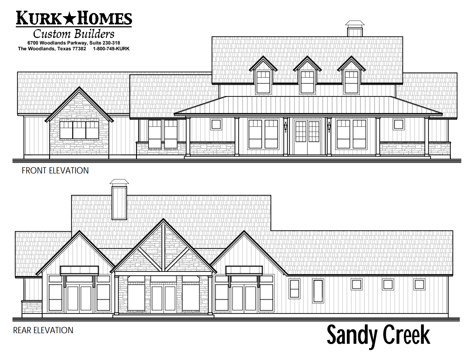 The Sandy Creek - Front Elevation
