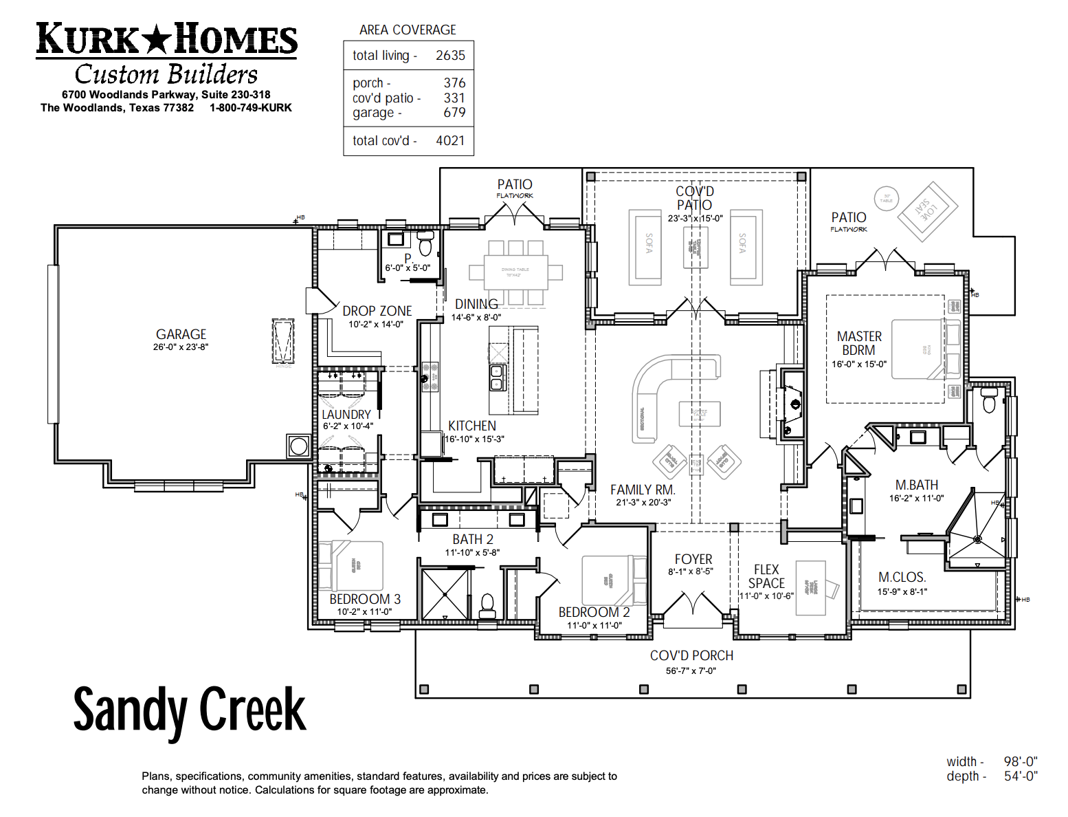 The Sandy Creek - Home Plan Design - First Floor