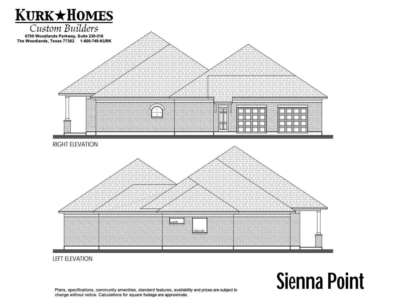 The Sienna Point - Side Elevation